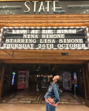 Lisa Simone Instagram - Pulled up in a cab and saw the marquee at the Sydney State Theatre advertising tomorrow night’s show. Mom still gets top billing - lol - of course!  She performed here in 1992 and I will do the same in a matter of hours. This theatre is a historical site and rightfully so. Check it out…..#sydney #statetheatre #ninasimone #legacy #celebration #australia #bigband #tomorrow