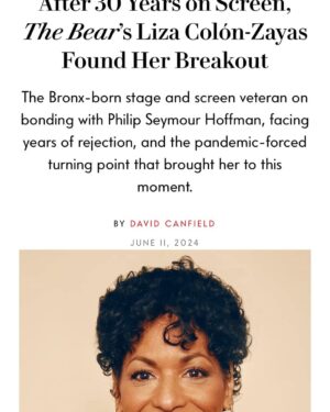 Liza Colón-Zayas Instagram - https://www.vanityfair.com/hollywood/story/liza-colon-zayas-the-bear-little-gold-men-awards-insider
Link in Bio.