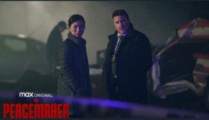 Lochlyn Munro Instagram - Watch your back, #Peacemaker…..Detective Song and Detective Fitzgibbon have you in their sights. Numbskull!!! 😎👊🏼
@hbomaxpeacemaker 
@itsanniechang 
@jamesgunn 
@jenniferlholland 
@johncena 
@steveagee 
@chukwudi_iwuji 
@daniebb3
@lennyjacobson
