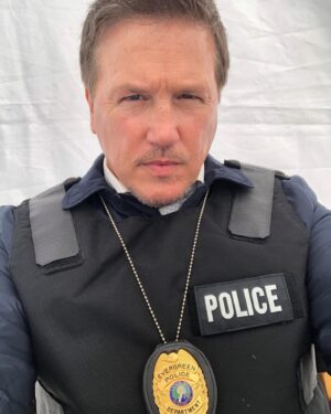 Lochlyn Munro Instagram - @hbomaxpeacemaker episode 4 drops today. If you don’t watch it, you may have to deal with this Son Of A Bitch…….😎
#DetectiveFitzgibbon
@hbomax 
@dccomics