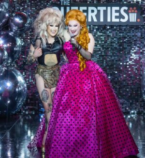 Loosey LaDuca Instagram - The #QUEERTIES were an absolute dream. It was such an honor to share the night with my sisters 🖤

👗: @howiebofficial 
💇🏼‍♀️ : @fenabarbitall
Corset: @ethan.m.cross