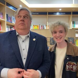Louis Hynes Instagram - Reunited with an old friend - Lemony Snicket Himself a.k.a Daniel Handler @authordanielhandler