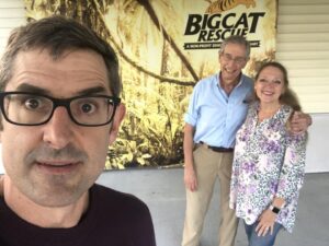 Louis Theroux Instagram - Slowly ramping up publicity for new #bbctwo doc #ShootingJoeExotic. This is me and Howard and Carole Baskin who I spoke to for the programme, hanging at their sanctuary Big Cat Rescue in Tampa, Fla.
