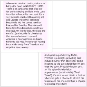 Louisa Erlich Instagram - Some critic reviews we’ve received about the film recently!