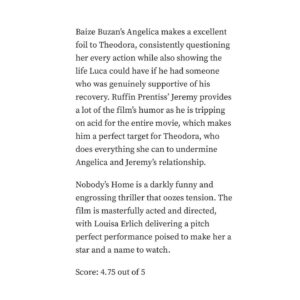 Louisa Erlich Instagram - Some critic reviews we’ve received about the film recently!