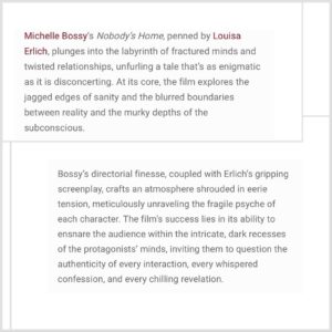 Louisa Erlich Instagram - Some critic reviews we’ve received about the film recently!