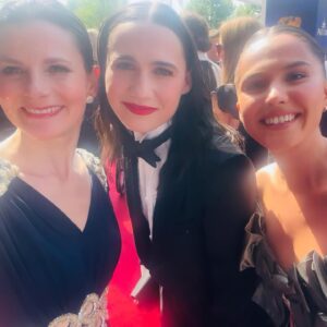 Louise Brealey Instagram - Well that was BATS. I’ve been on a plane all day and the sun has just gone down over the Hudson. 

Last night our little comedy won the biggest prize in the land that a little comedy can win - the Best Scripted Comedy BAFTA. We were all high as herrings on pure shock and joy. And as you can see I was grinning maniacally on stage! 

Thank you to everyone who worked on this show - you are ALL absolute legends. 

#suchbravegirls