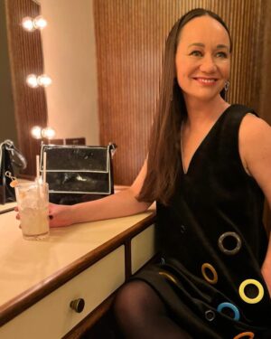 Louise Kiely Instagram - What a gorgeous night at the #CSAArtios24 in London, we had.  I borrowed the dress from a friend. It was designed by @joannehynes & feels lovely & velvety. 🩶
