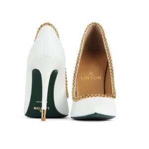 Louise Linton Instagram - “The Dazzling Shoes Vogue Editors Recommend for All-Night Wear

Vogue Magazine’s Eliseé Browchuk, Experiences Production and Marketing Manager:
“Without a doubt, a fabulous pair of pumps is the key to owning a night out. Linton’s sleek and sexy patent black leather pumps ensure just that while keeping sustainability top of mind. The eye-catching gold chain detail offers a stylish yet sophisticated take on the classic silhouette made with cruelty-free vegan leather. Beyond the brand’s environmentally conscious packaging, Linton donates a portion of proceeds to wildlife conservation and plants a tree for every purchase made. Here’s to going out and giving back!”
Thank you @eliseebrowchuk @voguemagazine @vogue 

Honored to be on this list with so many brands I love! Manolo Blahnik, Gucci, Roger Vivier, Saint Laurent, and more. ❤️