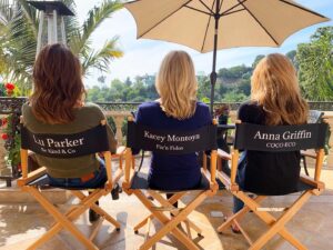 Lu Parker Instagram - Back & front…

Female energy today…💖
@kaceymontoya @annacharlottegriffin 

When we support each other, beautiful things happen…

Thank you @jamespaxiotis for these awesome chairs. You are super creative. We see you. 🙏 🐌 

Kindness, animal advocacy & eco-friendly everything. 

What’s your passion & what are you doing to share it with the world? 🌏

#production #passion #bekindandco #fixnfidos #cocoecomagazine #bekind #dreams #magic #belair #why #whatsyourwhy #womensupportingwomen #joy #saturdayvibes #production #speakyourtruth #mydayinla #femaleenergy #thankyou