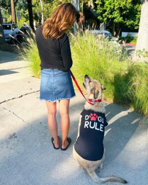 Lu Parker Instagram - He reminds me of some of the best things in life. 💜

Happy Saturday!

🐶 @moosedogla 

#agirlandherdog #dogsrule #bekind #sheppard #adoptdontshop #love #marleysmutts #rescuedog #bigdog #anatolianshepherd #lifeisgood #girlsanddogs #dogtshirt #jeanskirt #dogmom #moosedogla