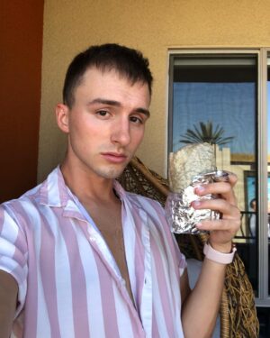 Lucas Cruikshank Instagram - sensually posing with a burrito