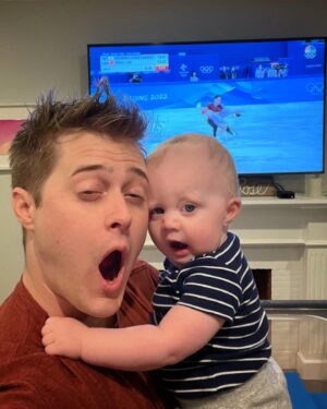 Lucas Grabeel Instagram - #unclenephewtime Lennon loves watching the Olympic ice skaters. He also wants you to know that he IS Batman. 
@autumngrabeel and @divebarrockstar made the coolest little human.
