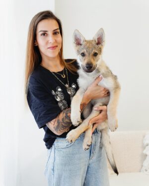 Lucia Krajčovič Instagram - My new boy 🖤 my wolf 🖤 #wolf #shewolf