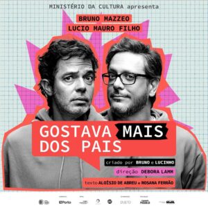 Lúcio Mauro Filho Instagram - Estamos chegando! SEXTA-FEIRA, 1 de Março, no Teatro Porto, em São Paulo, estreia a comédia Gostava Mais dos Pais. Na peça, Bruno Mazzeo e Lucio Mauro Filho celebram sua longa amizade e também o legado dos pais.

Direção: Debora Lamm
Texto: Aloísio de Abreu e Rosana Ferrão
Cenografia: Daniela Thomas
Iluminação: Wagner Antônio
Figurino: Marina Franco
Trilha Sonora: Plínio Profeta
Diretora Assistente: Maria Borba
Direção de Produção: Clarice Philigret e Dada Maia

Garanta seu ingresso em sympla.com.br ou pelo link na bio!

#GostavaMaisDosPais