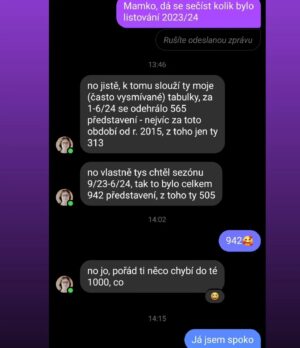 Lukáš Hejlík Instagram - Ano, já jsem spoko! 942 @listovani v sezóně 2023/24. Moc díky týmu hereckýmu i produkčnímu. Moc všem těm prostorům a organizačním duším, které nás zvou, ať je to 20 let nebo 2 poslední měsíce. A pak všem divákům, na školách, ale i na veřejných večerních. Bylo vás zase skoro 100.000!
#listovani 
#20232024
#knizkynajevisti 
#lecimeslovemvakci 
#dekujememoc