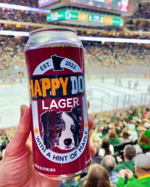 Luke Gulbranson Instagram - We couldn’t have scripted it better! 🍻🥅🏒

 @lukegulbranson came in for a Wild game and to see his beer, @happydoglager, now available at @xcelenergyctr! 🍺🍁 As he was buying beers for Wild fans, one of them just happened to be @twins’ @matt_wallner and family. Plus we met up with the happiest dog, @mnwildpup, and the Wild beat the Bruins. 👊

Let’s do it again tonight! Go Wild!

🍺 - @happydoglager, locally brewed light lager with a hint of maple 

📍- Section 101, Portable Bar

#wildbitesmn #mnwild #myxec #xcelenergycenter #happydoglager #saintpaul #twincities #stateofhockey