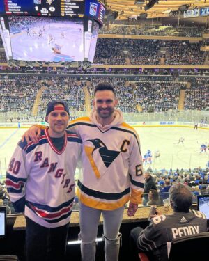 Luke Gulbranson Instagram - Great night with @carlradke watching the @nyrangers beat up on the Pens. Sorry bud! @nhl @msgnetworks