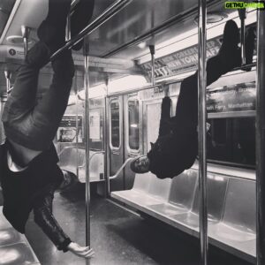 Luke Kleintank Instagram - The moment the train is empty. Boys will be boys! #NYC