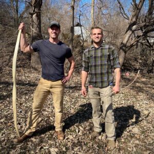 Luke Macfarlane Instagram - On my cross country trip I spent 3 days with the talented and soulful @organic.archer  Woodworker, Artist and bow hunter. Over the course of three days he showed me how to built a traditional American long bow. Shaping a rough hackberry timber, into this.  An excellent teacher, I look forward to refining my skills and building my next bow. Who wants me on their zombie team ?