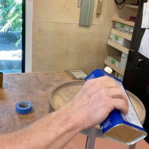 Luke Macfarlane Instagram - Finishing a Little table I designed and built a few weeks ago. I  always enjoy watching the grain and the joinery pop as a oil is added. #hanswegner