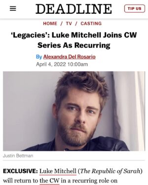 Luke Mitchell Instagram - OMG… 😈🤐 
#Legacies 
#Thursday
@thecw