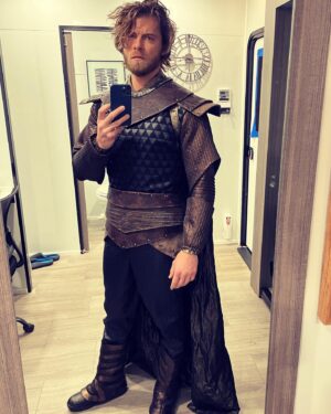 Luke Mitchell Instagram - Felt godly, won’t delete later…
Shoutout to the incredible @jennifermaydesigns 🙏 
Swipe ➡️ for original costume design sketches ⚡️#Legacies
