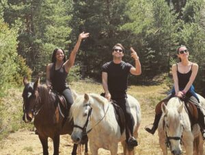 Luke Pasqualino Instagram - If you don’t wear black…you can’t ride with us 😜 perfect way to spend a couple of hours on a gloriously sunny day! Big up @laca_juhasz_ for the valiant steeds x