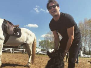 Luke Pasqualino Instagram - If you don’t wear black…you can’t ride with us 😜 perfect way to spend a couple of hours on a gloriously sunny day! Big up @laca_juhasz_ for the valiant steeds x