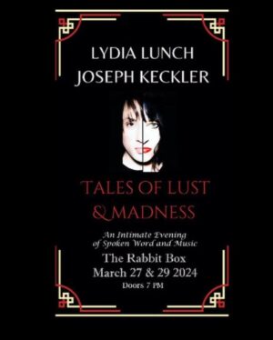 Lydia Lunch Instagram - After 12 dates in Australia, Lydia and @josephkeckler will be heading off to touring the Pacific North West and Canada! 

All tour dates and ticket info can be found at www.josephkeckler.com 

Photo by: Jasmine Hirst @artbyjasminehirst 

#lydialunch #josephkeckler