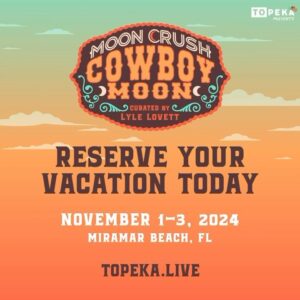 Lyle Lovett Instagram - 🤠🌟 Escape everyday life and start planning your relaxing music vacation! Don’t miss two performances by Lyle Lovett and his Large Band, along with sets by The Mavericks, Jason Isbell, Molly Tuttle, Little Feat, and more in Miramar Beach, FL! 🏝️

Reserve your Music Passes and Accommodations at cowboymoon.topeka.live 🌟🤠