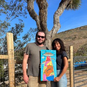 Lyndie Greenwood Instagram - Dakota!!! Thank you so much you beautiful, talented human being. Ben and I love this painting, and you, so much 🧡🧡🧡 @dakota_raymond