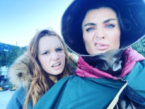 Lyne Renee Instagram - You’ve all been asking for a selfie with Jess from this season. Well, with the airing of episode 8 TODAY I’m finally able to share them! What a day that was! Such respect for crew and all who are there hours before and after us in freezing temps. I never once complained that day or mentioned cold in honor of them. We were very  lucky to have the sun that day but still. It was -14 C that beautiful early morning! #luckygirl #preparation #new #streaming #hulu  @jessicalaurasutton @motherlandtv @freeform #motherlandfortsalem