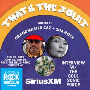 MC Sha-Rock Instagram - Caz & I are super excited. Tune in today’s where we’ll discuss the legacy of “The Soulsonic Force” and so much more! #rockthebellssxm @sirusxm