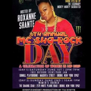 MC Sha-Rock Instagram - I’m super excited to say that so many business owners and HIP HOP enthusiasts are coming together to support & co-sponsor THE 6TH ANNUAL MC SHA-ROCK DAY, A celebration of WOMEN IN HIP HOP CULTURE. Check out the awesome FREE GIVEAWAYS of THE BIRTH OF HIP HOP MERCH (BOHH) that was delivered  to celebrate this special day. Let's keep spreading love… I’m humbled @birthofhiphop  Hosted by @imroxanneshante ❤️