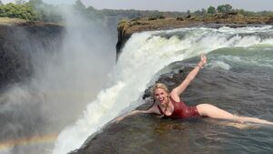 Mackenzie Mauzy Instagram - just one of those silly people on the Zambian side ✌🏼😈 #stop4 #devilspool #0chill