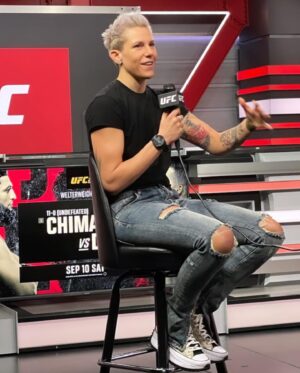 Macy Chiasson Instagram - Hey Siri…. Play UFC 279
.
.
Even tho the result wasn’t what it should have been I’m still happy with my performance. Anything can happen in a blink of an eye in this game but one thing is for sure, I love the pressure, I love the lights and I love @ufc. Congratulations to @irene.aldana it was an honor to be in there with you 🙏 Thank you @mickmaynard2  and @danawhite for the opportunity to perform on the biggest stage there is. Thank you @sayifsaud @damonbjackson and @dynamitebyrdmma for being the best coaches in the world. Thank you @mfscaccia for getting my body and conditioning right and thank you @pena.performance for always taking the best care of me during camp and fight week. It takes an entire team for one person to perform. I’m grateful and I’m happy and I feel like I’m fighting better than ever. I’m living the dream and there’s only one way from here and it’s ⬆️.