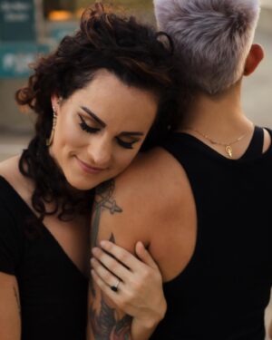 Macy Chiasson Instagram - We aren’t 100% where we want to be as a country, but we, along with countless other same sex couples, breathed a huge sigh of relief today. We should have always had the same rights as everyone else, but at least with the Respect for Marriage Act signed today, we know that our rights will be respected by law. And that is worth a celebration. 🌈🥳💍
.
.
.📸: @kayla_oudthone 
#lgbtq🌈 #lgbtqrights #respectformarriageact #potus #thisiswhyvotingmatters #lesbian #gaymarriage #relief #loveislove