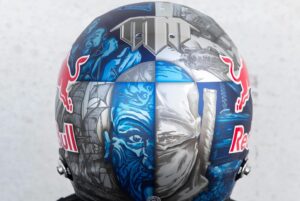 Mad Mike Instagram - Wild that I’ve had this helmet as a trophy from @redbull for winning the @formuladjapan Championship back in 2018 and I’ve never even worn this skid lid but it’s been the pride of display for many years however today I felt it was definitely worth strapping it on for our first shakedown of our @mclaren #MADMAC on track. This lid’s art work is made up of all the things that inspire me from Japan on one side and New Zealand on the other… Clearly Bruce McLaren is forefront of it all being a true Kiwi legend so it was an epic feeling to have him ride with me today in our screaming creation of a Mclaren.

#RotaryMclaren #FlyingKiwis

📸 @graememurraynz
