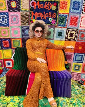 Maddy Morphosis Instagram - 3 long days of hooking at RuPaul’s DragCon UK 🧶 

Everything handmade by @ginarosegallina! 

•
•
•
•
•
•
#drag #dragrace #rupaulsdragrace #rpdr #maddymorphosis #crochet