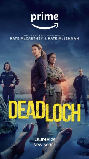 Madeleine Sami Instagram - HOLY SHIT GUYZ! Last year I went to Lutruwita and got to make a show with a holy trinity of Kate’s @snakesmacrame @katemclennan @boxkatebox and a bunch o the best cunts I ever did work with! I love this show and everyone who made it! #Deadloch coming to @primevideoaunz june the 2nd! 🌊 💀 🖤