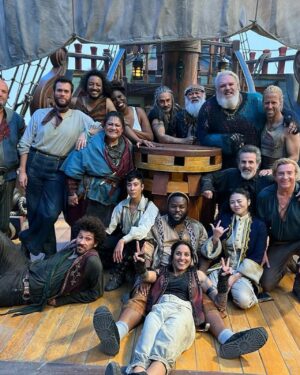 Madeleine Sami Instagram - Ayeeeee shout out to the bestest crew I ever had the pleasure of sailing the high seas with! To my ofmd whanau, I love y’all sm 🥹❤️ Thank you @dvidjenkins for having me on board. Archie was a big dumb joy and I loved every minute. Also muchos love to the best fans in the world. For now…  guess it’s back to the snake cult 🐍 🏴‍☠️ 🖤