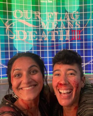 Madeleine Sami Instagram - Ayeeeee shout out to the bestest crew I ever had the pleasure of sailing the high seas with! To my ofmd whanau, I love y’all sm 🥹❤️ Thank you @dvidjenkins for having me on board. Archie was a big dumb joy and I loved every minute. Also muchos love to the best fans in the world. For now…  guess it’s back to the snake cult 🐍 🏴‍☠️ 🖤