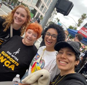 Madisen Beaty Instagram - We’d all rather be working… but the positivity & good vibes were there yesterday striking at #warnerbros 

PAY YOUR WRITERS

What a highlight to run into so many friends, old & new. Unions stand together. 

To the writers - we fight alongside you. 

#sagaftra friends - we have until June 5th to authorize a strike, which does not mean we will strike, but sends a strong message. 

Oh & Happy Pride 🌸

#writersstrike #wga #sagaftra #unionstrong #payyourwriters #warnerbrothers #strike