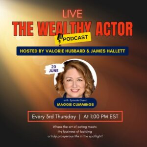 Maggie Egan Instagram - This Thursday June 20th I’ll be interviewed live on The Actor’s Fast Track Podcast Page at 10 am Pacific. 

Join us for a  LIVE PODCAST this Thursday on “The Wealthy Actor Podcast”.
 
⏰Time: 10am PST | 12pm CST | 1pm EST
 
Our special guest is the multi-talented Maggie Egan-Cummings. This award-winning actress discovered her true calling at just 14 years old when she landed the role of Mrs. Barker in her high school production of “The American Dream.”
 
She studied acting and filmmaking, moved to LA where she met her husband Jim Cummings, and has over 60 TV/film credits in addition to commercial work. Now she is writing plays and screenplays, including a romantic comedy set in LA and Ireland co-written with Jennifer Lynn O’Hara and a female driven spy comedy set in Vegas co-written with Melanie Collup.
 
REGISTER HERE
If you enjoy engaging discussions and want the opportunity to ask questions live, then all you have to do is register in advance to secure your spot!
 
Thank you for being an active part of this community. Find this podcast wherever you find your podcasts. 
 
❤️ Valorie
Actor’s Fast Track
🎙Podcast Page 

https://actorsfasttrack.com/podcast/?utm_campaign=shareaholic&utm_medium=copy_link&utm_source=bookmark
 
P.S. Feel free to share this email to anyone you think could gain from our conversation.
 
Actor’s Fast Track 5609 Yolanda Ave #2740 Tarzana, California 91357 United States (917) 868-2541