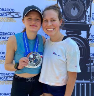 Maggie Elizabeth Jones Instagram - The Marathon. 26.2 miles. Three hours forty two minutes and three seconds. Five months and 554.7 miles of training all by myself.  Making the decision to train for and run this big of a race all by myself was difficult, but I’m so glad that I did it. Shoutout to all the people who helped me get to the big day. 
1. God. Thank you for giving me this body that I can use to honor you through running.
2. Coach Caulfield for putting together a training program and being so helpful in teaching me everything I needed to know about nutrition and all the little things to make this Marathon possible.
3. My family and Andy for encouraging me and biking alongside me during long runs and constantly making sure I had everything I needed during training and on race day!