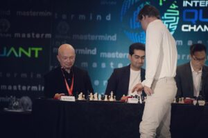 Magnus Carlsen Instagram - Looking back at fun times during WorldQuant BRAIN’s International Quant Championship Global Finals, 2023!
Had a nice chat with Chief Strategy Officer, Nitish Maini, discussing my career so far and exploring connections between chess and quantitative finance. Did a fun simul, taking on Founder/CEO, Igor Tulchinsky, plus 19 other WorldQuant team members and IQC finalists.