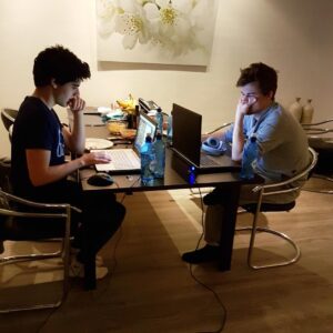 Magnus Carlsen Instagram - Rest day in Wijk aan Zee yesterday. Two Norwegian World Champions in Norway Gnomes taking on the Gorky Stormbringers. The wind has settled.