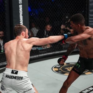 Magomed Magomedov Instagram - Patchy Mix edged a close Bellator Bantamweight Title victory over Magomed Magomedov.

Do you want to see the trilogy? 🤔

#BellatorParis | Watch The Replay On MAX