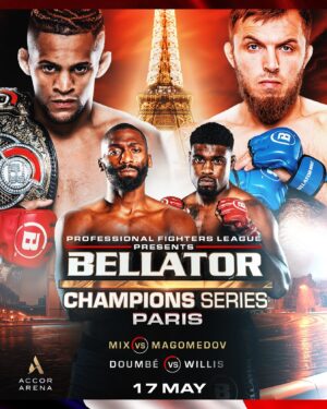 Magomed Magomedov Instagram - PARIS WE’RE COMING! 🇫🇷 

👑🇺🇸 Patchy Mix 🆚 Magomed Magomedov 🇷🇺

🇫🇷 Cédric Doumbé 🆚 Jaleel Willis 🇺🇸 

🔟 FIGHTS! 🔥

#BellatorParis | Fri May 17 | 🎟️ Link in bio
